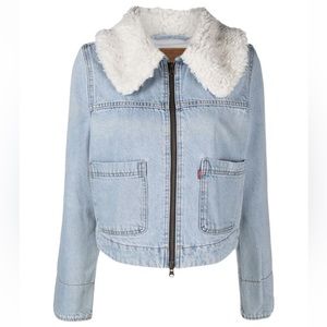NWT Levi’s faux-shearling collar denim jacket in Blue
